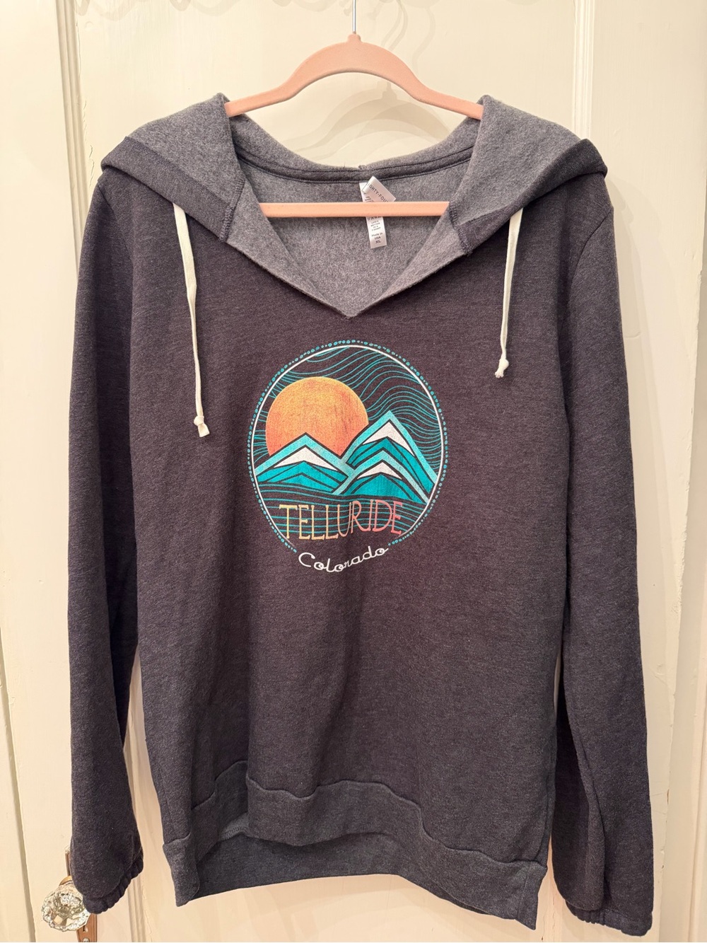 Telluride Graphic Hooded Pullover Sweater - Charcoal